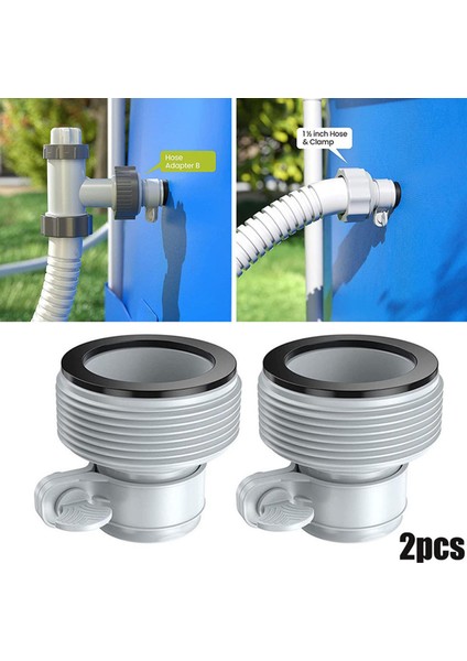 Filtre Pompaları Tuzlu Su Sistemi Parçaları Için 2 Adet Havuz Hortumu Dönüşüm Adaptörü Podazz (Yurt Dışından)