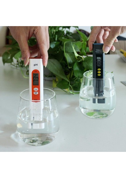Su Sayacı Ph Ölçer, Tds-Ec-Temp'li Ppm Test Cihazı (3'ü 1 Arada) ve +/- %2 Doğruluk, Ph Test Cihazı 0-14,00PH ve 0,01 Doğruluk (Yurt Dışından) indirimleri