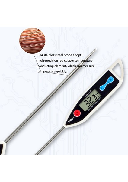 Lkpcıgcxm Anında Okuma Et Gıda Termometresi, IP68 Su Geçirmez Dijital Yüksek Doğruluk Mutfak Gıda Termometresi, Şeker Termometresi (Yurt Dışından)