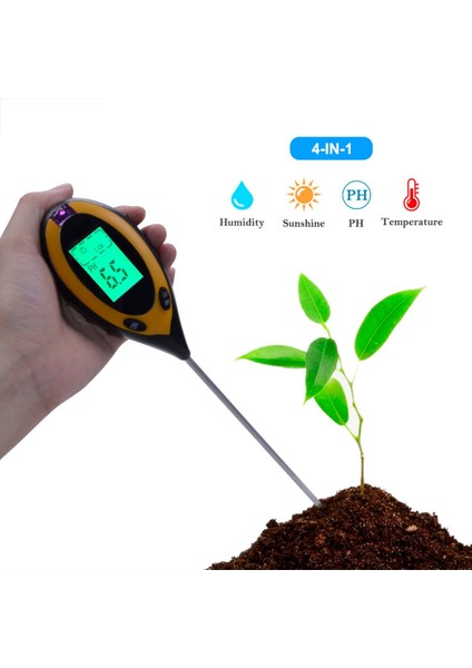 In 1 Dijital Ph Ölçer Toprak Nem Monitörü Sıcaklık Güneş Işığı Test Cihazı Bahçe Bitkileri Için Siyah Işık ile Tarım (Yurt Dışından) modelleri