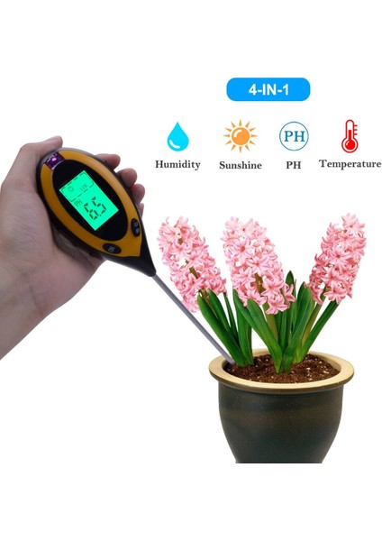 In 1 Dijital Ph Ölçer Toprak Nem Monitörü Sıcaklık Güneş Işığı Test Cihazı Bahçe Bitkileri Için Siyah Işık ile Tarım (Yurt Dışından) fırsatları