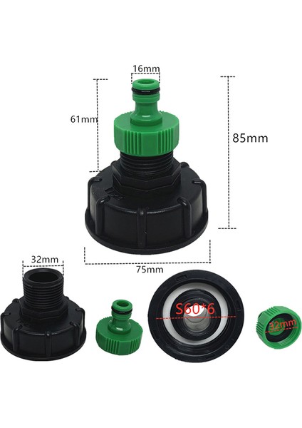 Ibc Tankı Adaptörü Ibc Adaptörü Su Musluğu Konnektörleri Bahçe Su Tankı Adaptörü Conbo (Yurt Dışından)