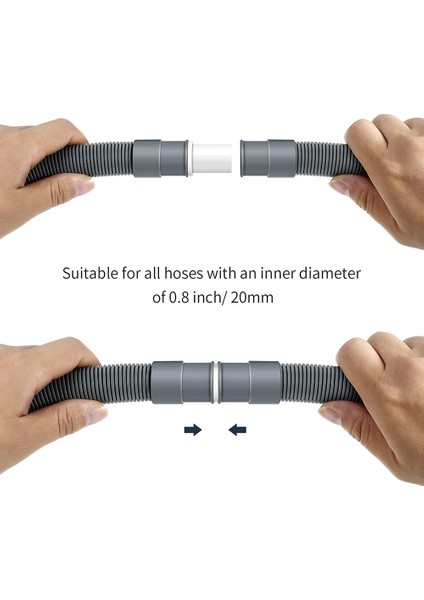 Parça Çamaşır Makinesi Tahliye Hortumu Konnektörleri Yıkama Uzatma Adaptörü ile 4 Adet Tahliye Hortumu Kelepçesi (Yurt Dışından) fırsatları