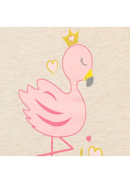 Flamingo Baskılı Kız Çocuk Tshirt
