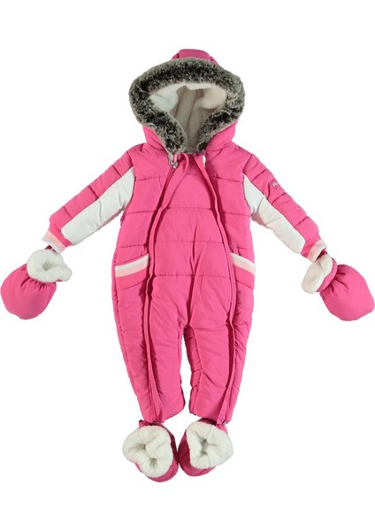 Monaroza Kız Bebek Kışlık Pembe Kozmonot Bebek Tulumu 19-905
