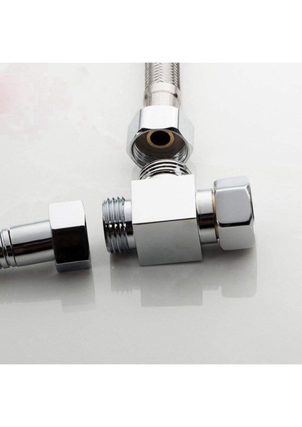 Hyqzltca 2x Pirinç 3 Yollu Su Yönlendirici Adaptörü Hızlı Kurulum Banyo Duş Bide Açısı Yedek Vana Konnektörü (Yurt Dışından)