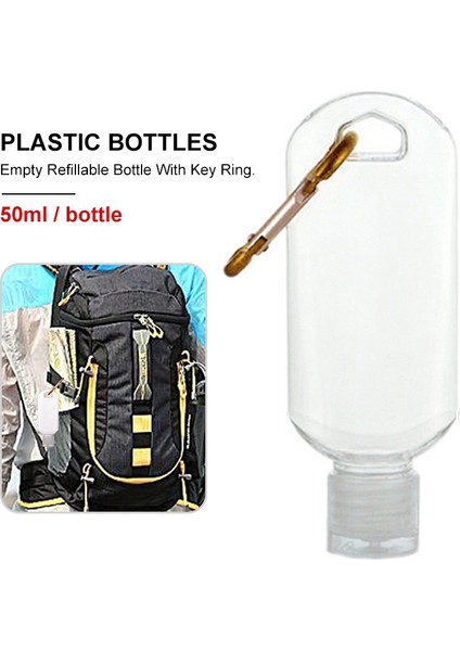 10PC 50ML Taşınabilir El Dezenfektanları Şişeleri Basın Şişeleri Sıvı/jel Sabunluklar Asılı Ters Şişe Seyahat Için (Yurt Dışından) indirimleri