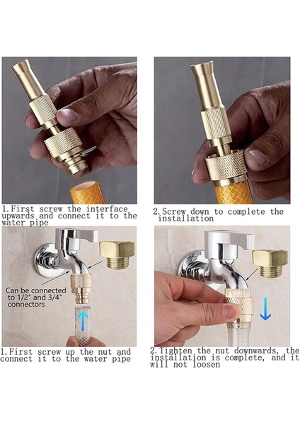 Ncanruı Bahçe Su Hortumu Memesi, Hortum Püskürtme Memesi, Yüksek Basınçlı Pirinç Ayarlanabilir Büküm Jeti, Araba Yıkama, Cam, Zemin Vb. (Yurt Dışından)