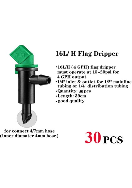 Sulama Bayrağı Damlatıcı-30 x 1 Gph Sulama Bayrağı Damlatıcısı Siyah 30 x 2 Gph Sulama Bayrağı Damlatıcısı Mavi 30 x 4 Gph Sulama Bayrağı Damlatıcısı Yeşil Renkte-… (Yurt Dışından) fırsatları