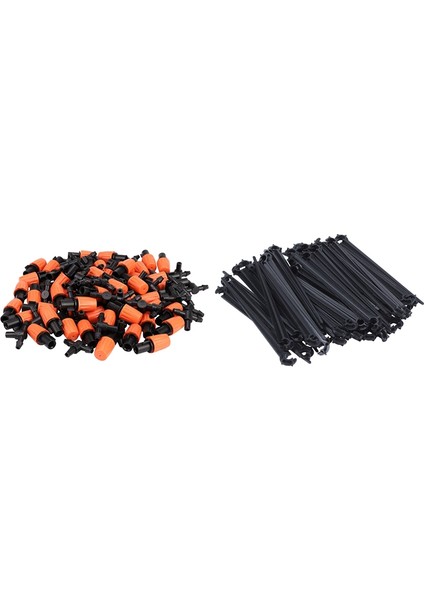 50 Adet Bahçe Sulama Sistemi Sulama Püskürtücü ve 50 Adet C-Şekilli Bahçe 4 / 7mm Damla Sulama Boru Braketi (Yurt Dışından)
