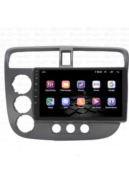 Honda Civic V-Tech (2002-2006) Android 12 Carplay Navigasyon Multimedya - 4gb Ram 32GB HDD fiyatları