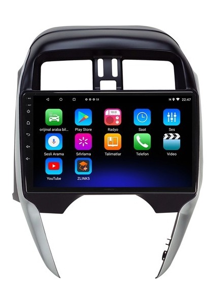 Nissan Sunny Android 12 Carplay Navigasyon Multimedya - 2gb Ram 32GB HDD