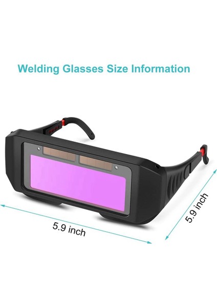 Namuny Kaynak Gözlüğü Güneş Enerjili Otomatik Kararan Kaynak Maskesi Gözlüğü Kaynakçı Gözlükleri Elastik Kafa Bandı ve Saklama Kutusu (Yurt Dışından) fırsatları