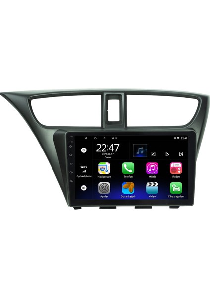 Honda Civic Hatcback (2012-2014) Android 12 Carplay Navigasyon Multimedya - 2gb Ram 32GB HDD