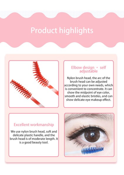 Maffıck 50 Adet Tek Kullanımlık Kirpik Fırçaları, 2022 Yeni Çok Renkli Çubuklar Maskara Fırçaları Kaş Fırçası Taşınabilir Kirpik Tarağı Kirpik Uzatma Makyaj Araçları (Yurt Dışından) modelleri