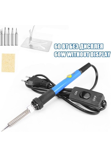 Handskıt 60W Elektrikli Havya Seti Ayarlanabilir Sıcaklık Seramik Çekirdek Isıtma Taşınabilir Ev Kaynak Lehim Tamir Araçları (Yurt Dışından)
