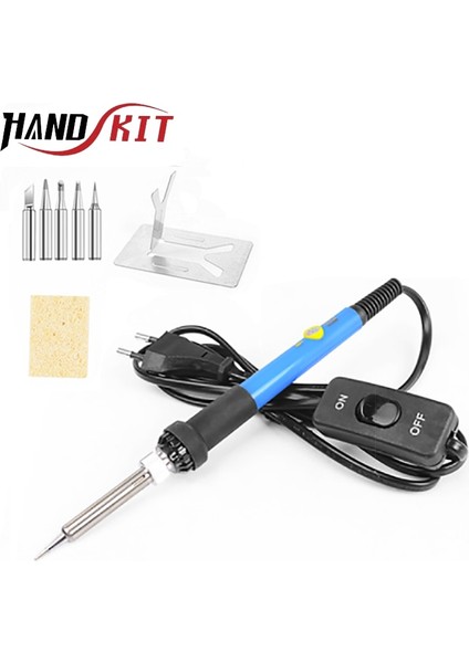 Handskıt 60W Elektrikli Havya Seti Ayarlanabilir Sıcaklık Seramik Çekirdek Isıtma Taşınabilir Ev Kaynak Lehim Tamir Araçları (Yurt Dışından)