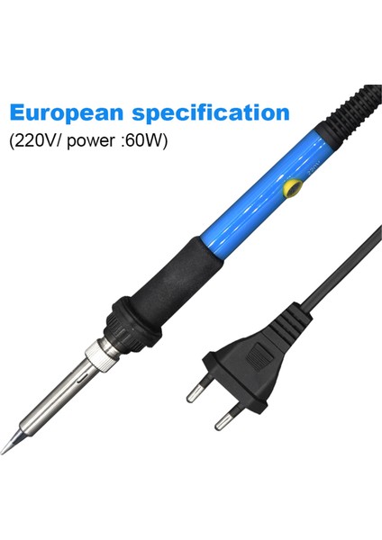 60W 220V Elektrikli Havya Seti Ayarlanabilir Sıcaklık Kalay Lehim Teli Demir Ipuçları Kaynak Tamir Araçları Ab Tak (Yurt Dışından)