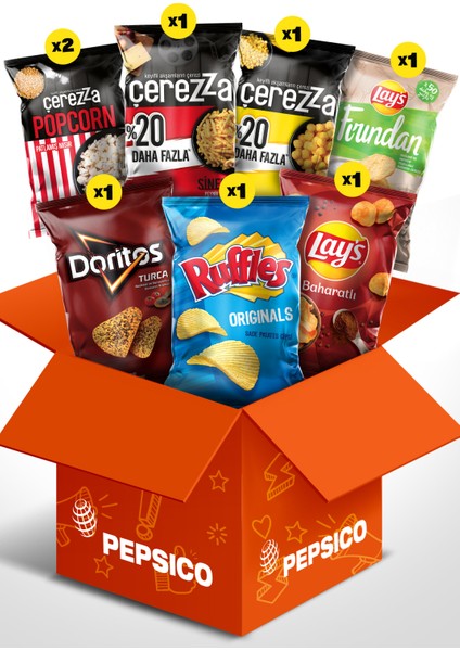 PepsiCo Dizi Cips Paketi (Doritos, Ruffles, Lay's, Çerezza)