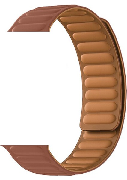 Casestreet Apple Watch Se 2 2022 40MM Kordon Deri Mıknatıslı Gizli Mıknatıslı Krd 34 Kahverengi Koyu