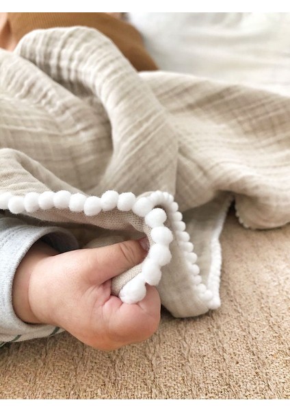 Müslin Bebek Battaniyesi Gri 6 Katlı Müslin
