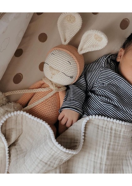 Müslin Bebek Battaniyesi Gri 6 Katlı Müslin