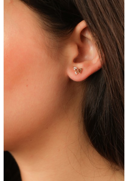 14 Ayar 1,05 Gram Kelebek Altın Mini Küpe fırsatları