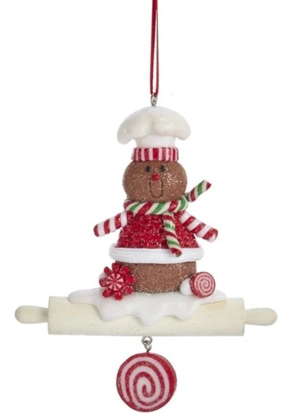 Oklavalı Aşçı Gingerbread Man Yılbaşı Süsü – 11,5cm
