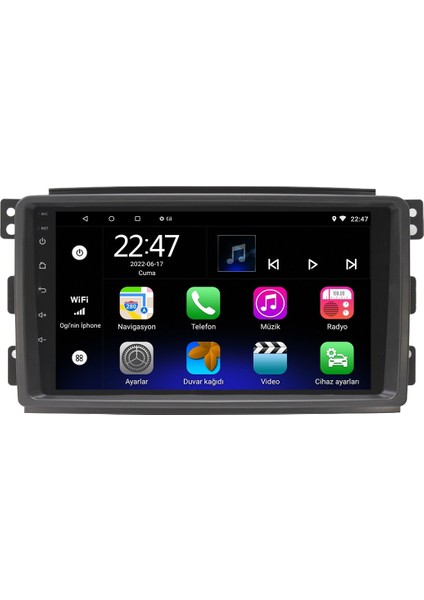 Mercedes Smart Forfour (2004-2006) Android 12 Carplay Navigasyon Multimedya - 2gb Ram 32GB HDD