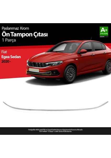 Fiat Egea Sedan, HB Krom Ön Tampon Çıtası 2020 Üzeri
