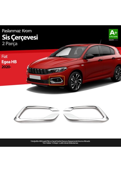 S Dizayn S-Dizayn Fiat Egea Hb Krom Sis Çerçevesi 2 Prç. 2020 Üzeri