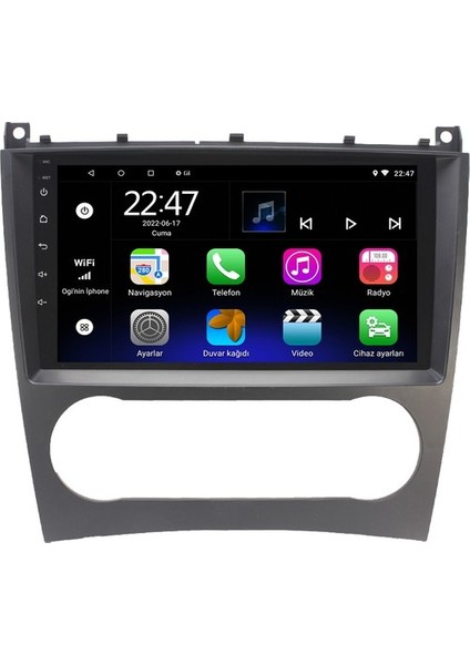 Mercedes C Class W203 (2004-2007) Android 12 Carplay Navigasyon Multimedya - 2gb Ram 32GB HDD