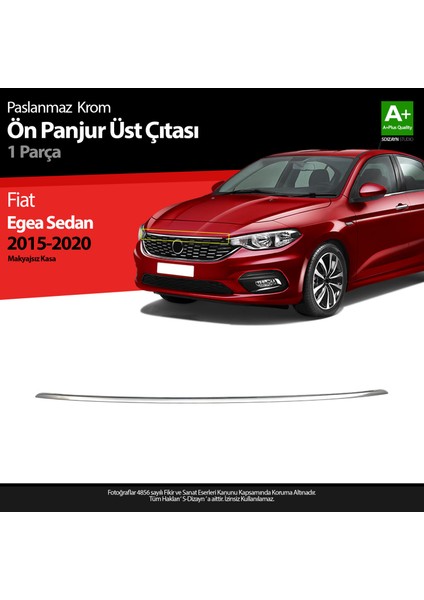Fiat Egea Sedan Krom Ön Panjur Üst Çıtası 2015-2020 A+Kalite