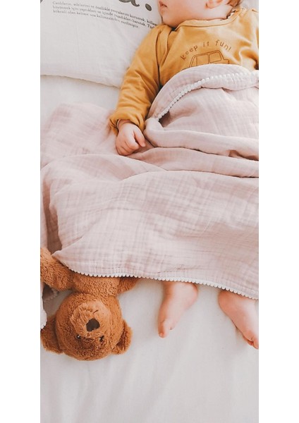 Müslin Bebek Battaniyesi Pembe