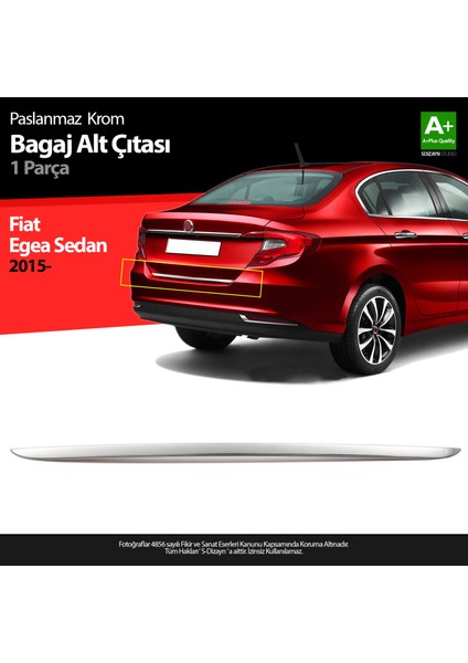 Fiat Egea Sedan Krom Bagaj Alt Çıtası 2015 Üzeri