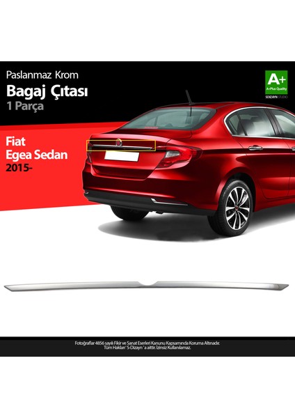 Fiat Egea SD Krom Bagaj Çıtası 2015-2020 A+ Kalite