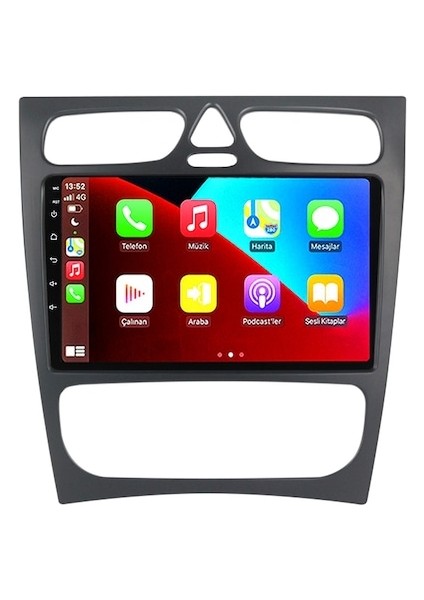 Mercedes C Class W203 (2001-2004) Android 12 Carplay Navigasyon Multimedya - 4gb Ram 32GB HDD