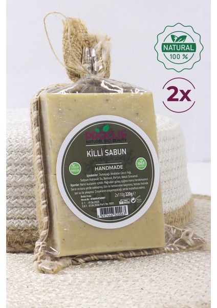 Doğal El Yapımı %100 Saf Killi Sabun Çiftli