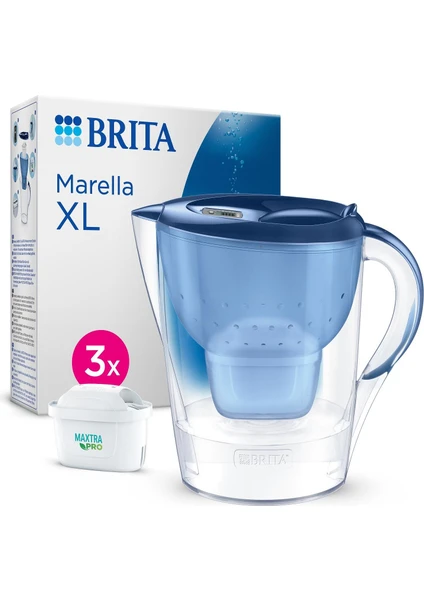 Brıta Marella Xl ''3 x Maxtra All-ın -1 Filtreli'' Su Arıtma Sürahisi – Mavi (3,5 L)