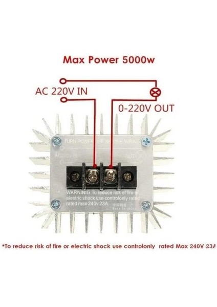 Ac 220V 5000W Motor Dimmer Hız Kontrol Kartı