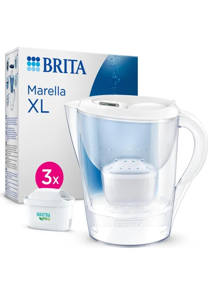 Brıta Marella XL ''3x Maxtra Pro All-İn-1 Filtreli'' Su Arıtma Sürahisi - Beyaz