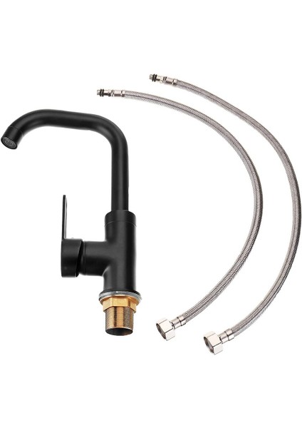 360° Döndürme Mutfak Musluk Pirinç Siyah Boya Havzası Sıcak ve Soğuk Su Mikser Dokunun (Yurt Dışından) indirimleri