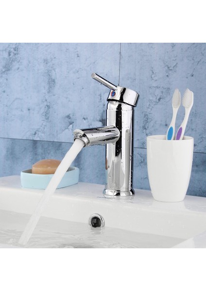 Küresel Koleksiyon --- Modern Krom Pirinç Şelale Havzası Musluk Tek Kolu Lavabo Sı Dokunun Banyo (Yurt Dışından)