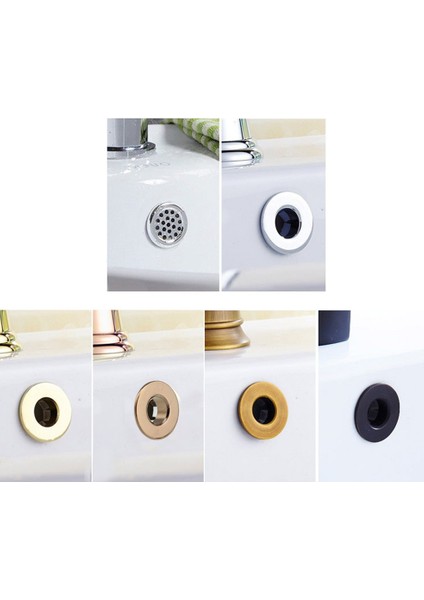 Ha Galvanik Banyo Havzası Lavabo Taşma Halkası Yuvarlak Delik Kapak Kapağı (Yurt Dışından)