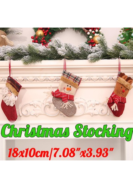 Noel Çorabı Mini Çorap Noel Baba Şeker Hediye Çantası Ağacı Asılı Dekor (Yurt Dışından) fiyatları