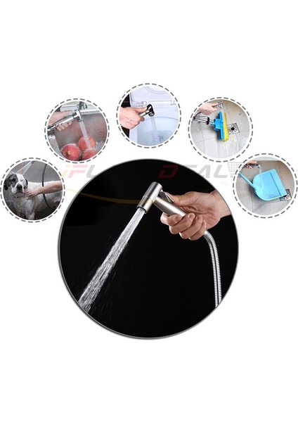 Iflashdeal Su Püskürtme El Bezi Bebek Bezi Bide Paslanmaz Çelik Yüksek Basınçlı El Duş Yıkama Su Püskürtme Kafası Banyo, Tuvalet Için (Yurt Dışından)