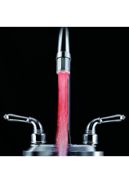 Ha LED Musluk Sıcaklık Kontrolü / Adaptörlü Üç Renkli Aydınlık Renk-Üç Renkli Sıcaklık Sensörü Adaptörü (Yurt Dışından)