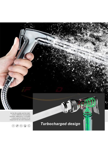 Iflashdeal Bide Sprey Banyo Tuvalet Duş Için El Bide Püskürtücü Bebek Bezi Temizleyici El Püskürtücü Su Püskürtme Temizleme Hijyenik Nozul Abs Kabuk Ayarlanabilir Su Basıncı (Yurt Dışından)