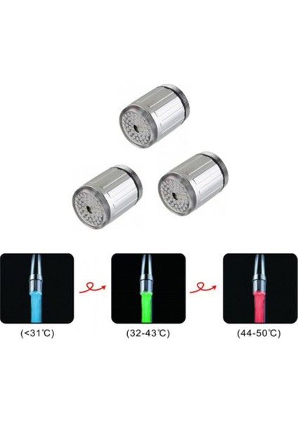 LED Musluk Sıcaklık Kontrolü / Adaptörlü Üç Renkli Aydınlık Renk Üç Renkli Sıcaklık Sensörü Adaptörü (Yurt Dışından) fırsatları