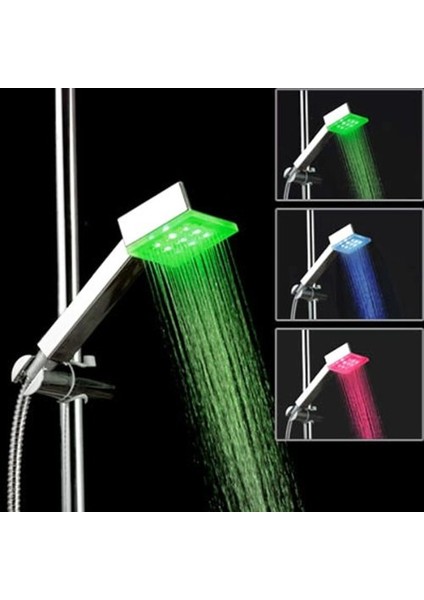 LED Sıcaklık Sensörü Renk Chang Duş Başlığı Püskürtücü Krom El Banyosu (Yurt Dışından)